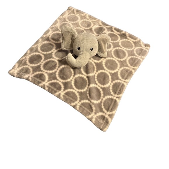 HB Hudson Elephant Gray Plush w White Circles Baby Security Blanket Lovey EUC - Picture 1 of 4